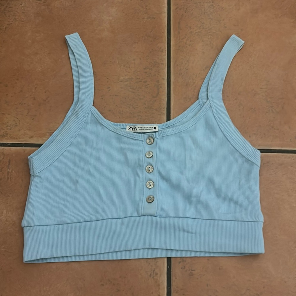Zara Blue Crop Top Tank